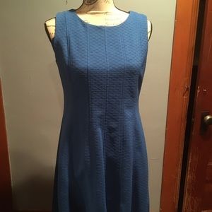 Fit and Flare blue sleeveless dress